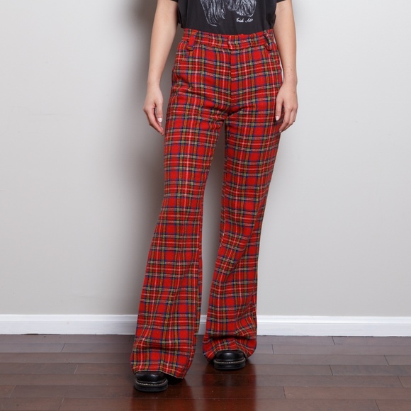 red plaid bell bottoms
